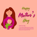 Happy mother`s day. Mothers day sale background layout with beautiful Woman