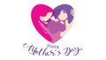 Happy mother`s day! Mum laughing, smiling, holding and hugging her baby with forming of heart shape or love symbol. Beautiful Royalty Free Stock Photo