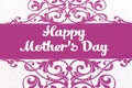 Happy mother`s day with pink ornament and decoration,holiday and celebration concept for postcard or invitation.