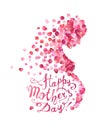 Happy Mother`s Day! Pregnant woman of rose petals Royalty Free Stock Photo