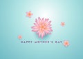 Happy Mother`s Day realistic flower poster vector banner, mothers day greeting wallpaper background design