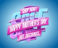 Happy Mother`s day sale poster, hot discounts, shop now