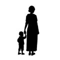 Happy Mother`s Day. silhouette of a motherand child Royalty Free Stock Photo