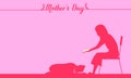 Happy mother`s day. silhouette parent accept her daughter pay respect at foot with love more than world. thailand tradition Royalty Free Stock Photo