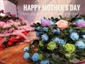 Happy Mother`s Day wish with colourful flowers background. Royalty Free Stock Photo