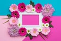 Happy Mother`s Day, Women`s Day, Valentine`s Day or Birthday Pastel Candy Colours Background. Floral flat lay. Royalty Free Stock Photo