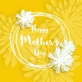 Happy Mother's Day. Yellow Floral Greeting card. International Women's Day. Royalty Free Stock Photo