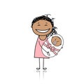 Happy mother smiling with newborn baby Royalty Free Stock Photo