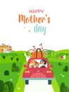Happy Mothers Day Holiday Cute Greeting card Royalty Free Stock Photo
