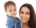 Happy mother and son together isolated Royalty Free Stock Photo