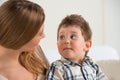 Happy mother talking to her son Royalty Free Stock Photo