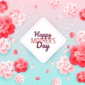 Happy Mothers Day background with flowers - vector illustration