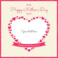 Happy mothers day banner card with heart