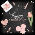 Happy Mothers Day Banner with Flowers Design Royalty Free Stock Photo