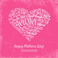 Happy Mothers Day card with handwritten words Royalty Free Stock Photo