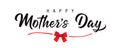 Happy Mothers Day card with red bow and hand drawn divider shape