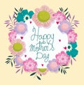 Happy mothers day, decorative flowers foliage decoration