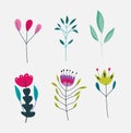 Happy mothers day, flowers branches leaves foliage nature icons