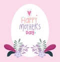 Happy mothers day, flowers invitation poster brochure