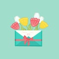 Happy Mothers Day gift, envelope with flowers