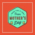 Happy mothers day greeting card with blossom flowers on dotted background
