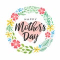Happy Mothers Day Greetings Flower Heart Cute Card Royalty Free Stock Photo