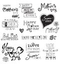 Happy Mothers Day hand drawn typography,