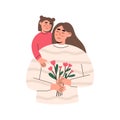 Little girl hugging her mother