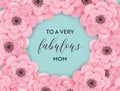 Happy Mothers Day Holiday Banner. Mother Day Greeting Card Hello Spring Paper Cut Design with Flowers and Butterfly Postcard Royalty Free Stock Photo