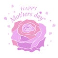 Happy Mothers Day lettering. Handmade calligraphy vector illustration. Mother s day card with heart Royalty Free Stock Photo