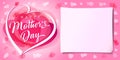 Happy Mothers day love banner with heart