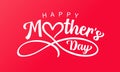 Happy Mothers Day pink banner with love heart infinity