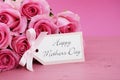 Happy Mothers Day Pink Roses background. Royalty Free Stock Photo