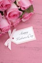 Happy Mothers Day Pink Roses background. Royalty Free Stock Photo