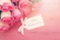 Happy Mothers Day Pink Roses background. Royalty Free Stock Photo