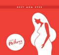 Happy mothers day pregnant mom illustration