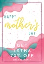 Happy Mothers Day sale banner, creative papercut template for business