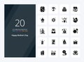 20 Happy Mothers Day Solid Glyph icon for presentation Royalty Free Stock Photo