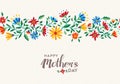 Happy mothers day spring flower pattern background