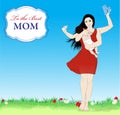 Happy mothers day vector banner Royalty Free Stock Photo