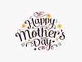 Happy Mothers Day vector lettering. Mother`s Day calligraphy card. Mothers Day lettering Arabic calligraphy vector illustration.