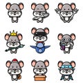 The happy mouse of the mascot bundle set