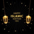 Happy Muharram.1442 hijri Islamic New Year. Royalty Free Stock Photo