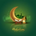 Happy muharram islamic new hijri year greenbackground. abstract vector illustration design