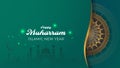 Happy Muharram Islamic new year greeting with mandala