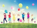 Happy Multi-Ethnic Children Outdoors Royalty Free Stock Photo