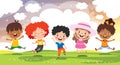 Happy Multi Ethnic Kids Playing Together Royalty Free Stock Photo