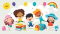 Happy Multi Ethnic Kids Playing Together Royalty Free Stock Photo