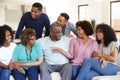 Happy multi generation African American  family relaxing together at home Royalty Free Stock Photo