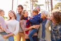 Happy multi-generation family in the countryside Royalty Free Stock Photo